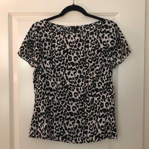 Black and white leopard print polyester top